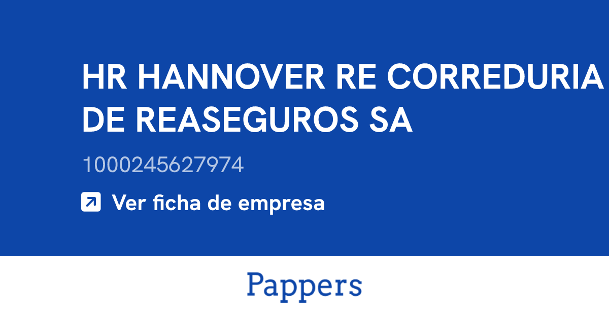 HR HANNOVER RE CORREDURIA DE REASEGUROS SA (1000245627974) : Volumen de ...