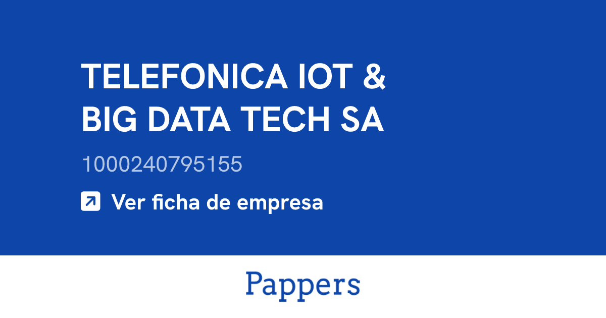 TELEFONICA IOT & BIG DATA TECH SA (1000240795155) : Volumen de negocios ...